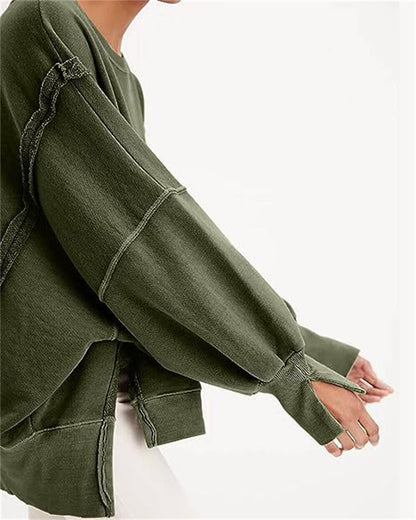 Pullover Sweatshirt Loose Round Sports Sweatshirt