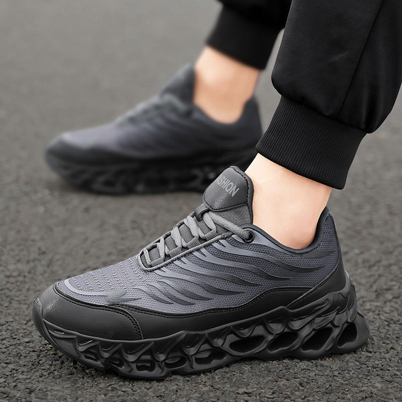 Men's Lace-up Sneakers Thick-soled Running Sports Casual Shoes