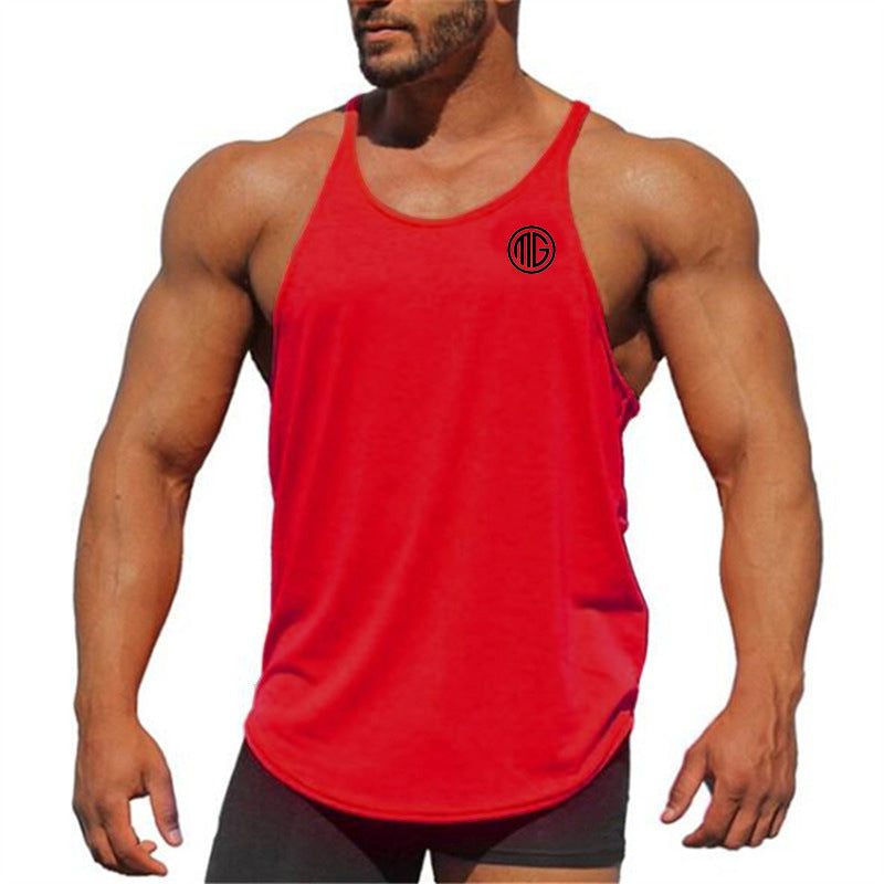 Professional Bodybuilding Fitness Men's Cotton I-shaped Vest