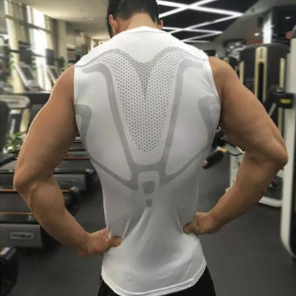 Elastic sweat-absorbent and quick-drying training vest