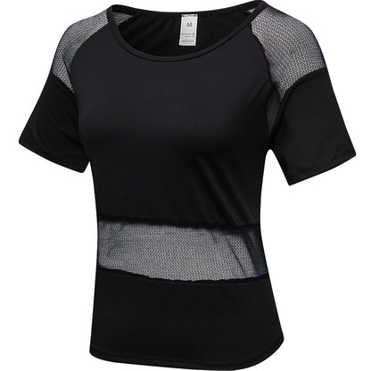 Ladies Mesh Stitching Loose Casual Running Fitness Clothing