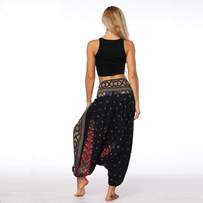 Digital Printed Wide Leg Lantern Yoga Fitness Pants