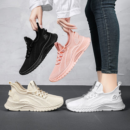 Fashion Casual Sports Shoes Women Lace Up Flat Shoes