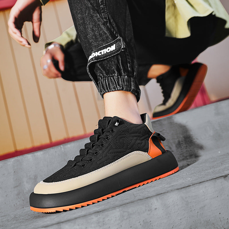 Trendy Color-blocked Sports Shoes Casual Lace Up Sneakers