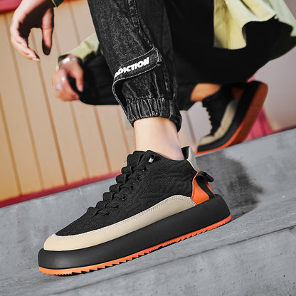 Trendy Color-blocked Sports Shoes Casual Lace Up Sneakers