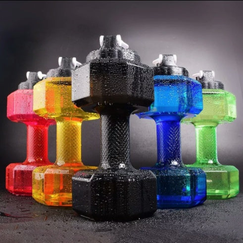 Creative Dumbbell Fitness Water Bottle Filled Cup