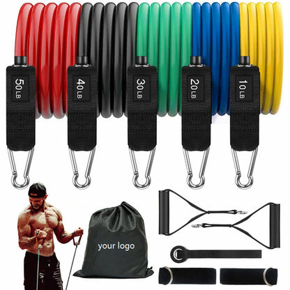 11-piece Plastic Fitness Pull Rope Set