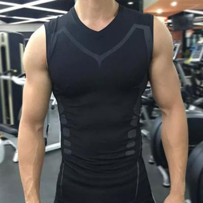 Elastic sweat-absorbent and quick-drying training vest