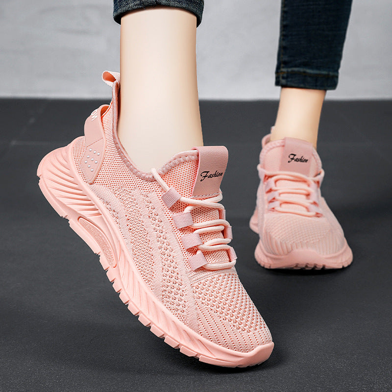 Fashion Casual Sports Shoes Women Lace Up Flat Shoes