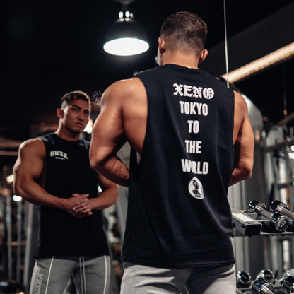 Summer Men's Sleeveless Fitness T-shirt Training Vest