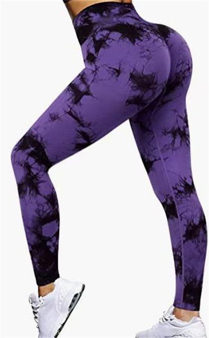 Fashion Tie Dye Printed Leggings High Waist Hip Lifting Tight Fitness