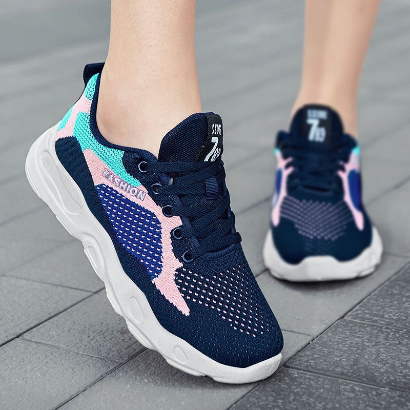 Casual Colorblock Lace-up Sneakers Women Running Shoes