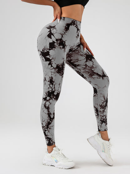 Tie Dye Slimming Yoga Leggings, Butt Lifting High Stretch
