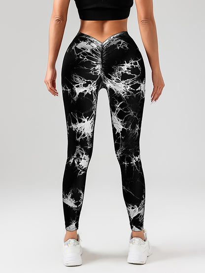 Tie Dye Slimming Yoga Leggings, Butt Lifting High Stretch