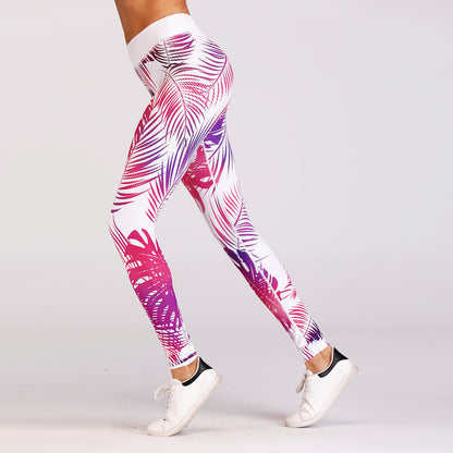 Sexy Red Print Yoga Pants Leggings Women Sport Pants