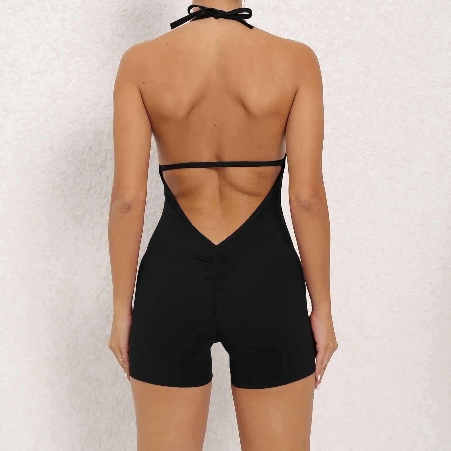 Yoga Pants Halter Neck Jumpsuit Beauty Back Shorts