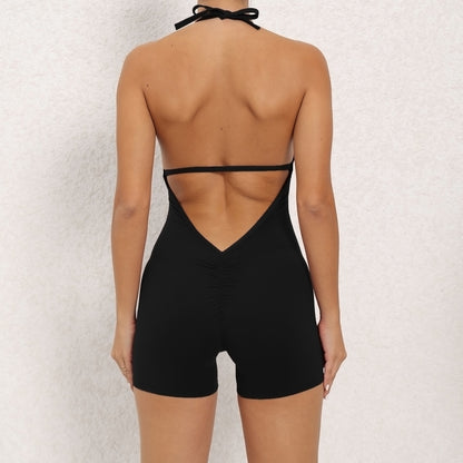 Yoga Pants Halter Neck Jumpsuit Beauty Back Shorts