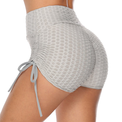 Drawstring Shorts Textured Butt Lift Gym Workout Slim Jogging Fitness