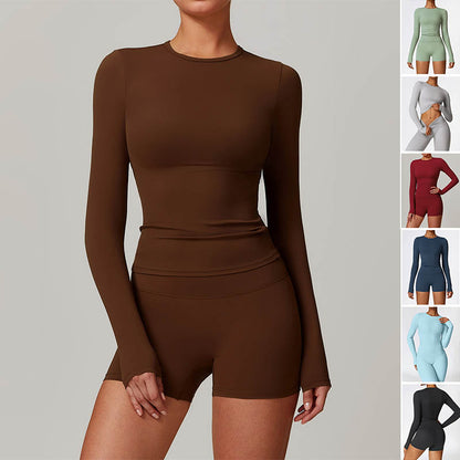 Women's Slim Long Sleeve Pullover Top Yoga Fashion