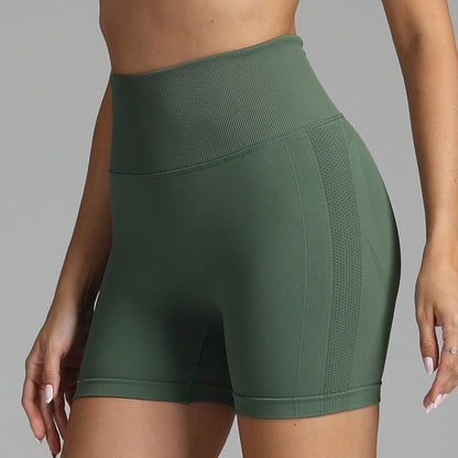 Seamless Yoga Shorts Women Solid Color High Waist