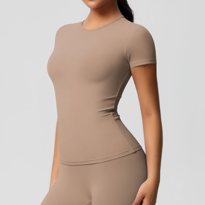 Silky Quick-Dry Yoga Tee - Gym Run Outdoor Top