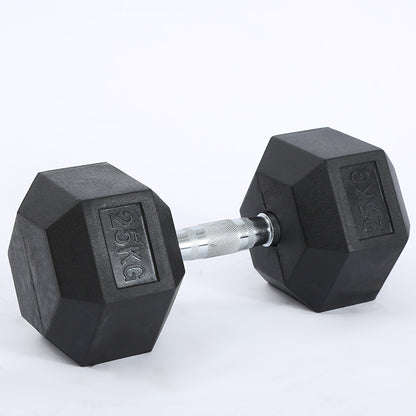 Fitness Hexagonal Rubberized Fixed Dumbbell