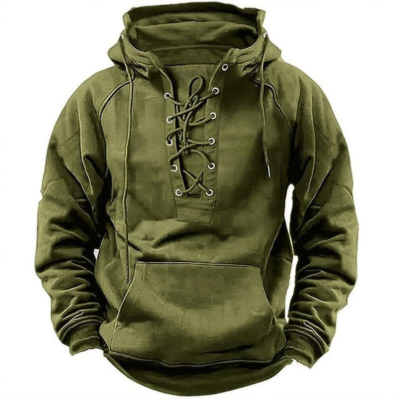 Ins Lace-up Hoodie Casual Sports Pocket Sweatshirt