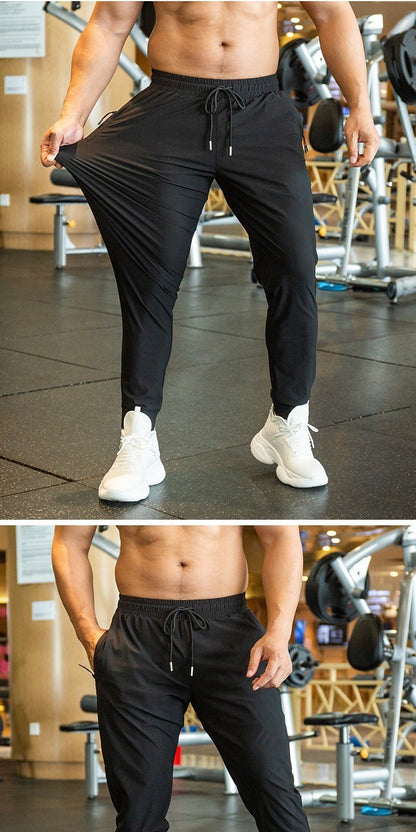 Men's Summer Ice Silk Thin Training Sports Trousers