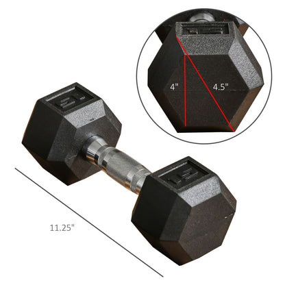 2 X 15lbs Hex Dumbbell Set Of 2, Rubber Weights Exercise Fitness