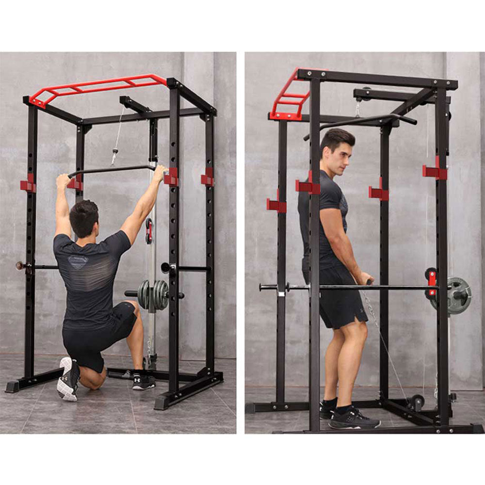 Multi-functional Power Cage Home Adjustable Pullup Squat