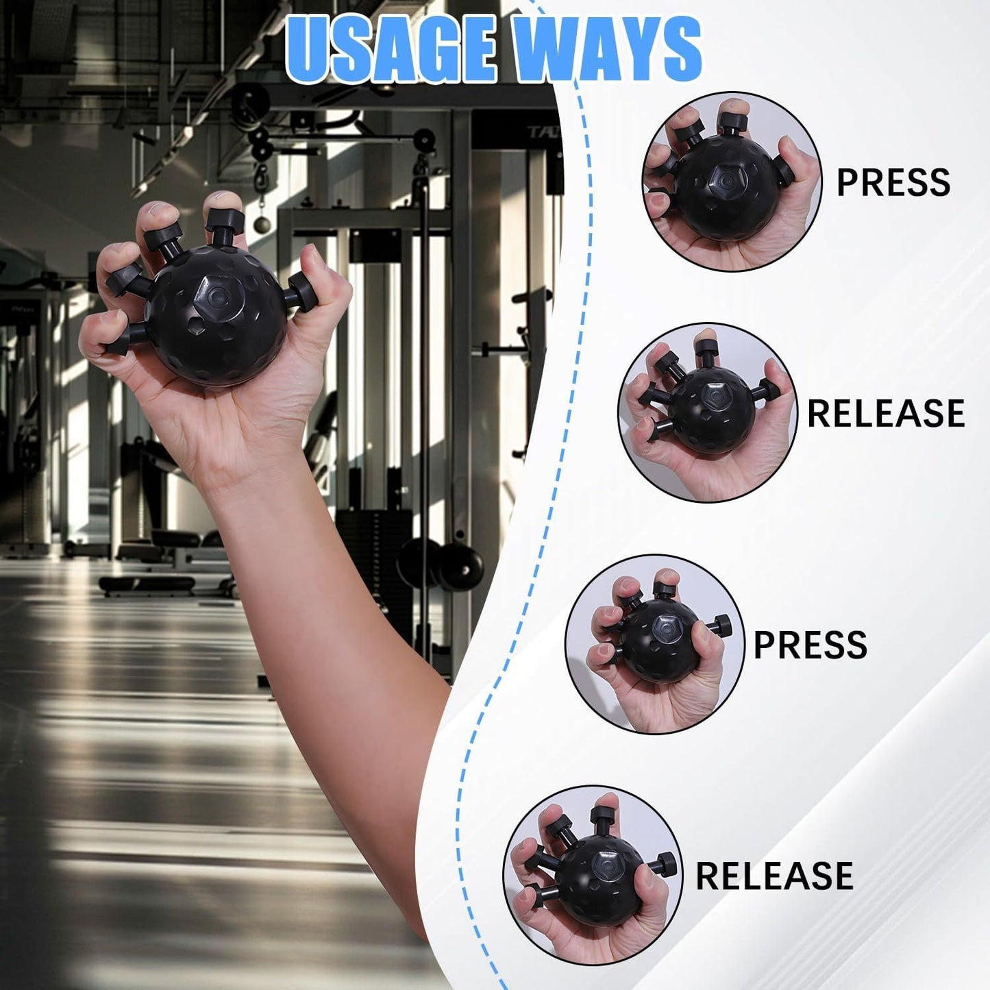 Gym Finger Hand Strengthener Grip Adjustable Resistance Hand Balls
