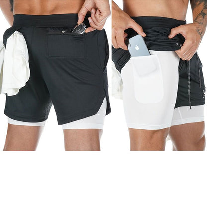 Men's Quick-drying Running Fitness Fake Two-piece