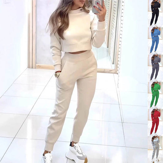 Stand Collar Sports Suit Fashion Pullover Trousers