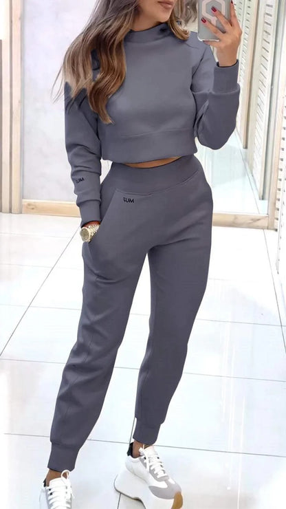 Stand Collar Sports Suit Fashion Pullover Trousers