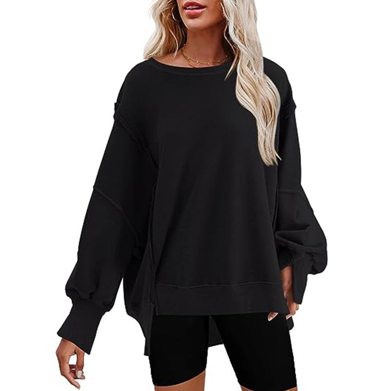 Pullover Sweatshirt Loose Round Sports Sweatshirt