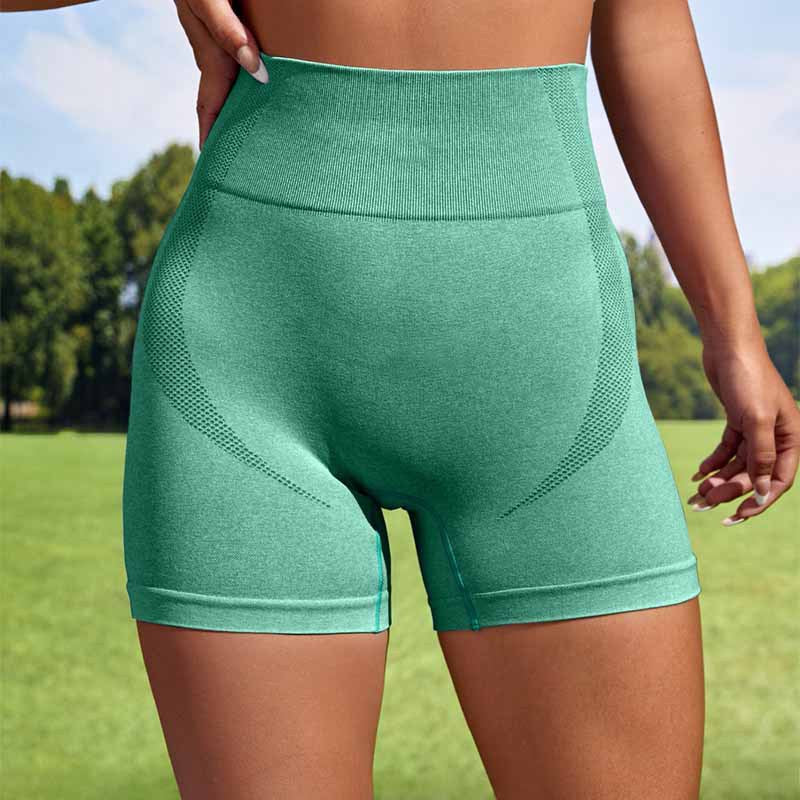 Women Sport Seamless Short Leggings High Waist Elastic Solid Yoga