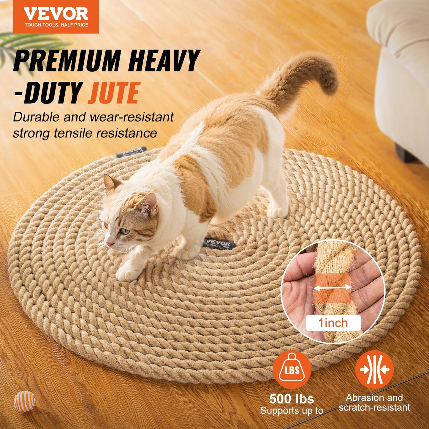 Gym Climbing Rope, 1" Diameter 100 Ft Length Gym Fitness Training Rope