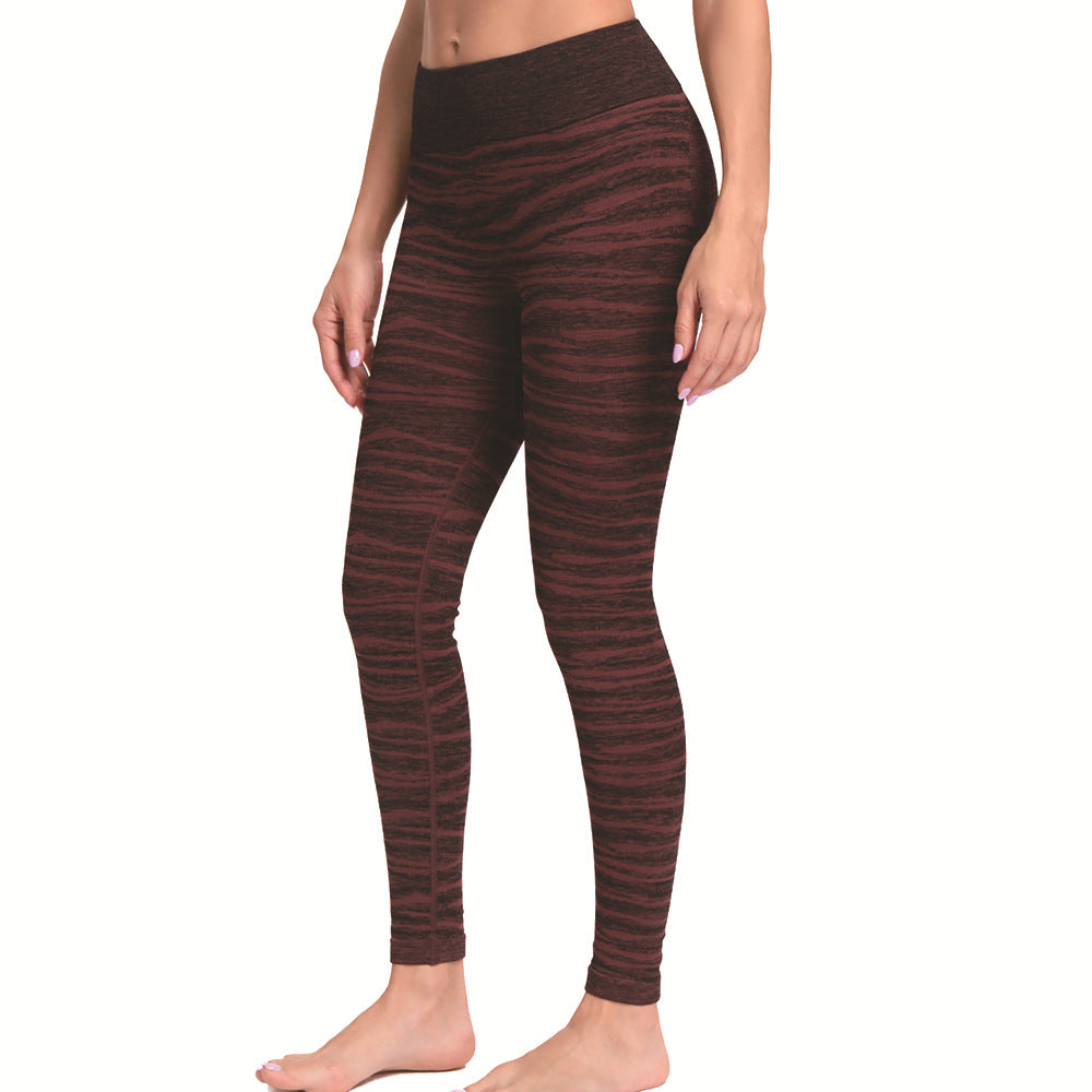 Women's Nude Yoga Pants Leopard Print Quick Dry High Waist Tight