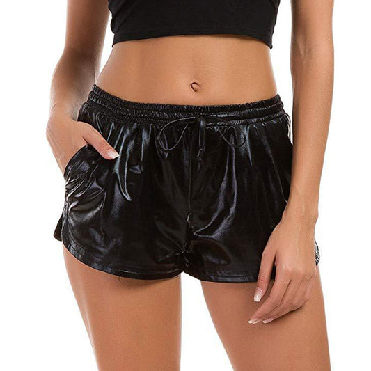 Women's PU Fitness Casual Shorts