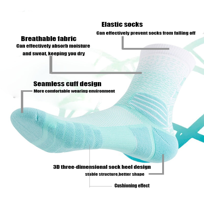 5 Pairs Mens Athletic Socks Cushion Running Socks