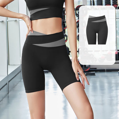 Women's Patchwork Contrast Sports Fitness Bra Leggings Set