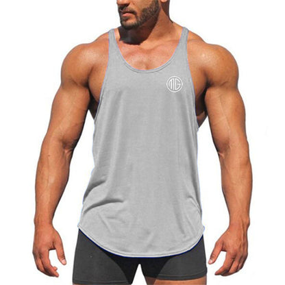 Professional Bodybuilding Fitness Men's Cotton I-shaped Vest