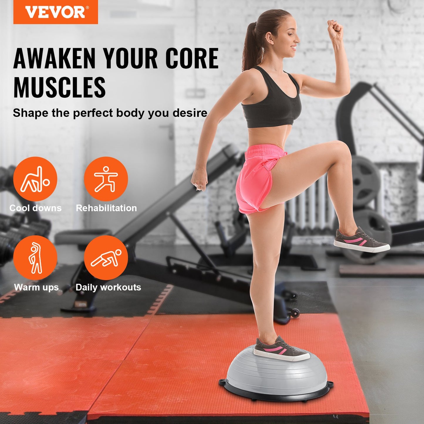 Half Exercise Ball Trainer, 23 Inch Balance Ball Trainer, 660lbs Capacity Stability Ball