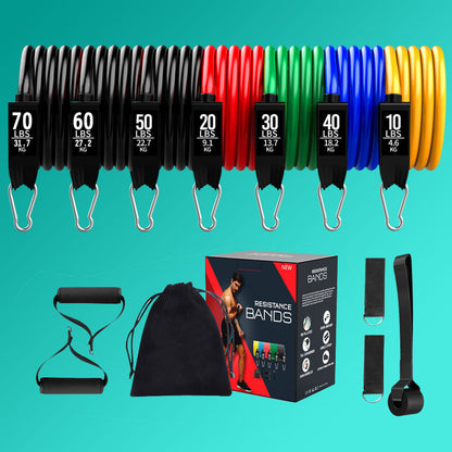 Home Fitness Equipment Tpe Latex 11 Piece Set Tensioner