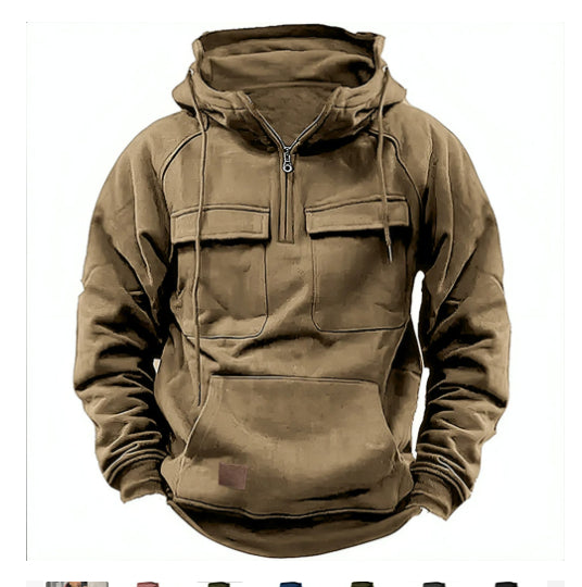 Men's Zip-up Hoodies Sweatshirt With Drawstring And Pocket