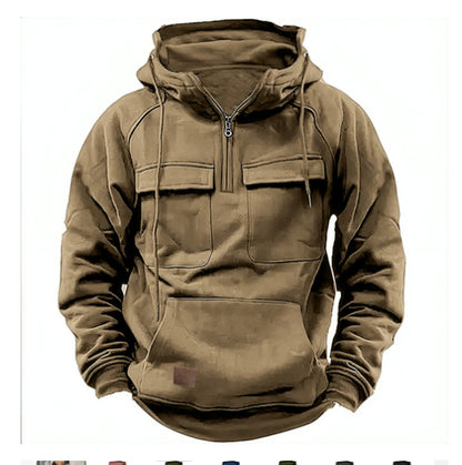 Men's Zip-up Hoodies Sweatshirt With Drawstring And Pocket