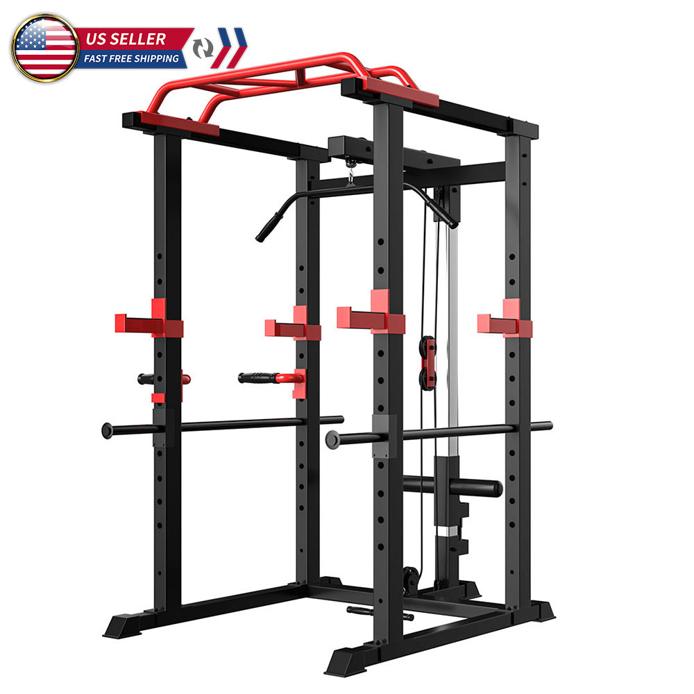 Multi-functional Power Cage Home Adjustable Pullup Squat