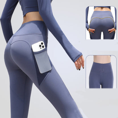 Gym Sport Seamless Leggings With Pockets Push Up High Waist Pants