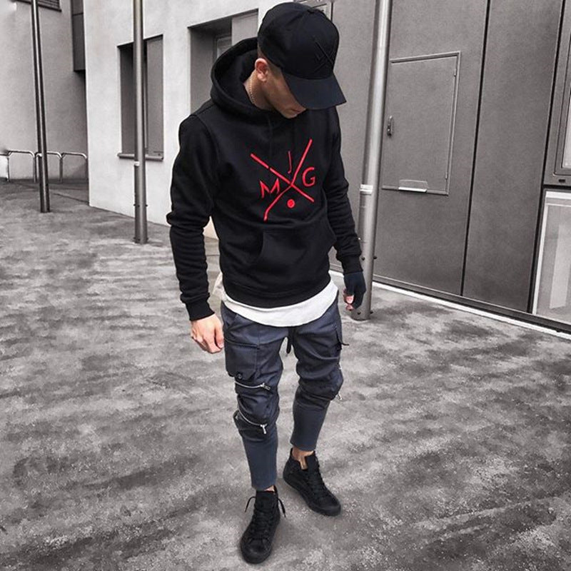 Muscle brother sports sweater men's hooded fitness clothing