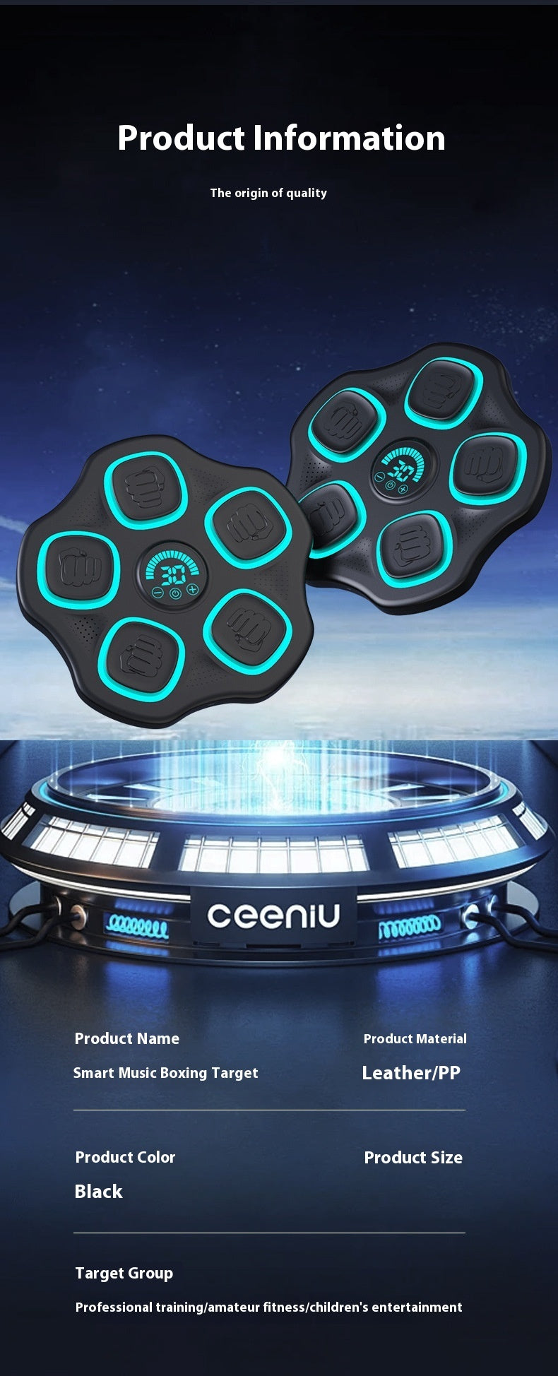 Intelligent Boxing Target Bluetooth Music Fitness